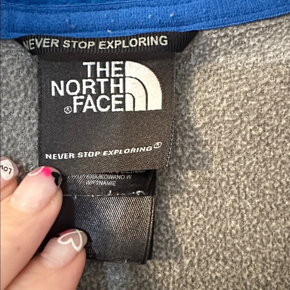 The North Face Gray and Blue Light Fleece Zip Up
